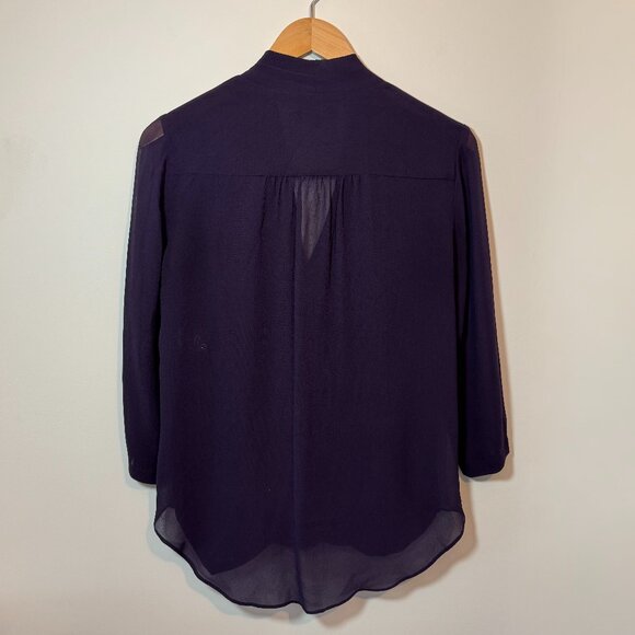 Aritzia Babaton Beau 100% Silk Blouse in Deep Purple, Size XS - Picture 3 of 4